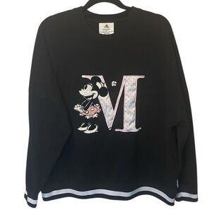 Spirit Jersey Disney Long Sleeve Shirt Womens XXL Black Minnie Mouse Embroidered